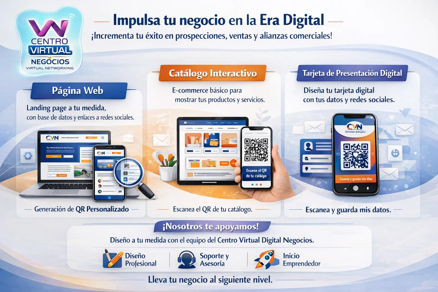 QR para tarjetas, landing page y catálogos